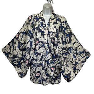 Sim & Sam collarless draped kimono open cardigan Size S/M